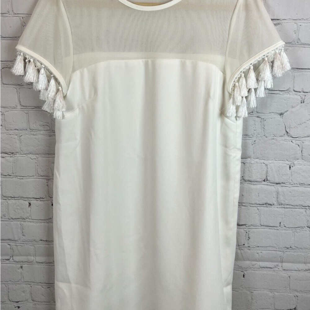 Lulu's White Sheer Sleeve Dress Size M - Picture 3 of 7